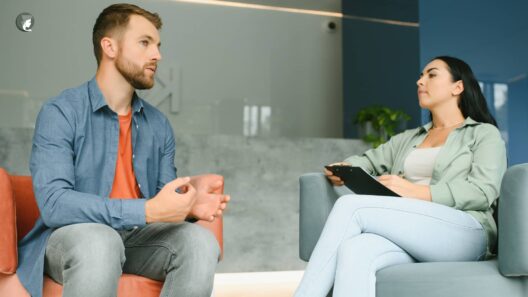 Hombre y mujer en una conversación seria sobre las preguntas para tu ex, buscando cierre y entendimiento para sanar.